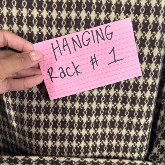 Vintage Stetson Brown Houndstooth Wool Blend Knit Collar Belted Coat Size S - Picture 14 of 14